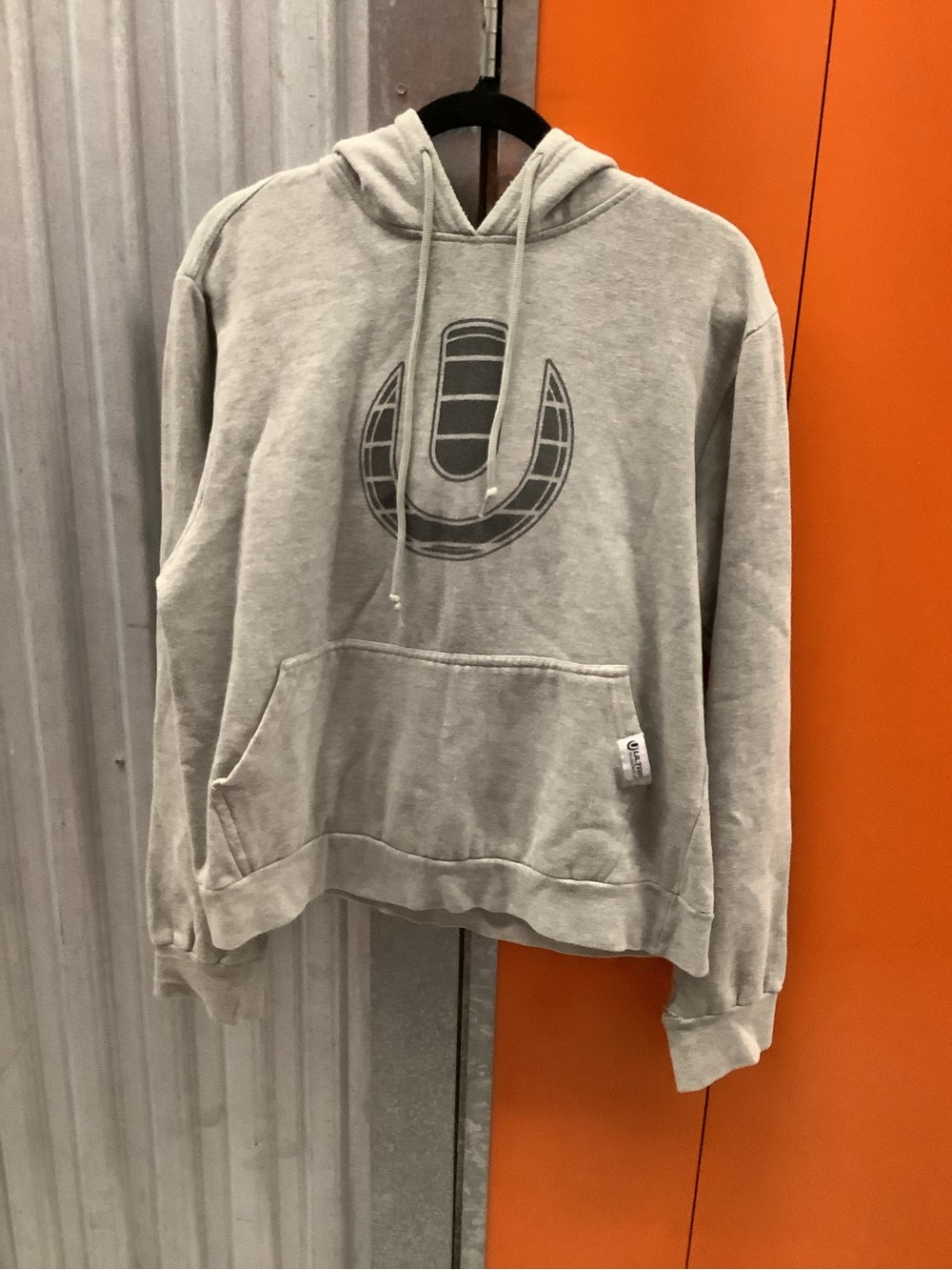 Men's Crewneck Hoodie Sweatshirt in Light Gray with Graphic